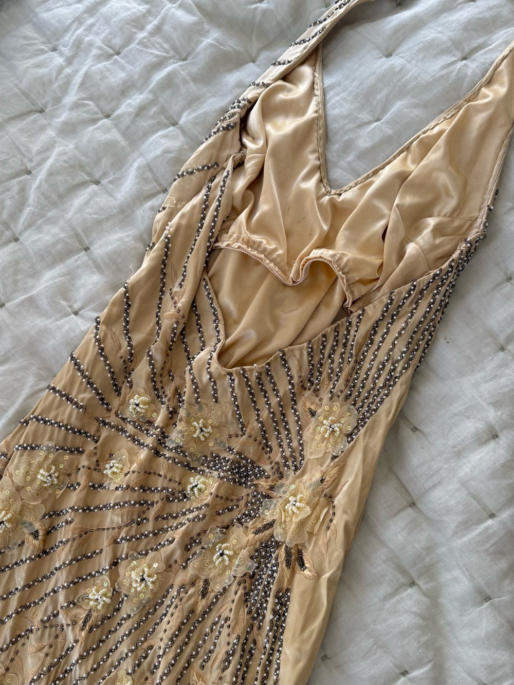 Vintage Sue Wong Gold Embroidered + Beaded Dress - Picture 9 of 14